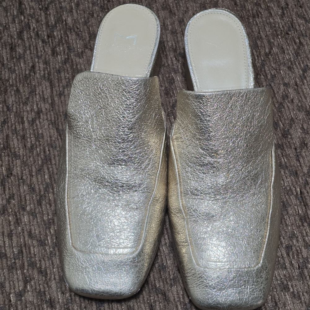 Marc Fisher Lailey Metallic Gold Mules